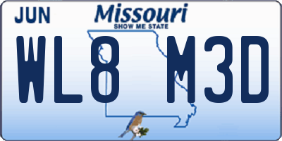 MO license plate WL8M3D