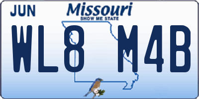 MO license plate WL8M4B