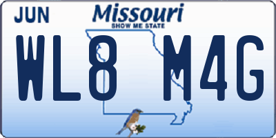 MO license plate WL8M4G