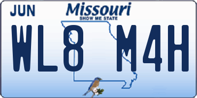 MO license plate WL8M4H