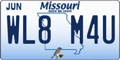 MO license plate WL8M4U