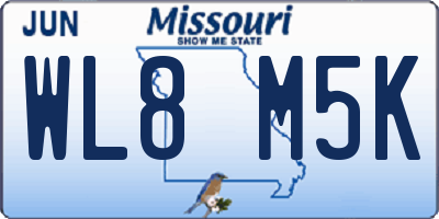 MO license plate WL8M5K