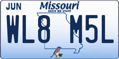 MO license plate WL8M5L