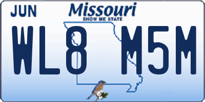 MO license plate WL8M5M