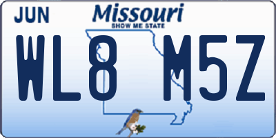 MO license plate WL8M5Z