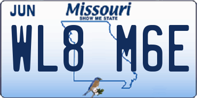 MO license plate WL8M6E
