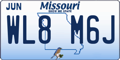MO license plate WL8M6J
