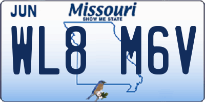 MO license plate WL8M6V