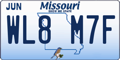 MO license plate WL8M7F