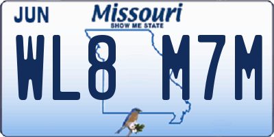 MO license plate WL8M7M