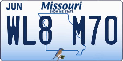 MO license plate WL8M7O