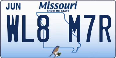 MO license plate WL8M7R