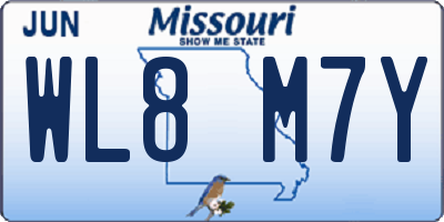 MO license plate WL8M7Y