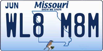 MO license plate WL8M8M