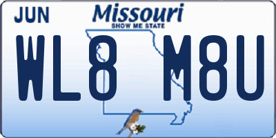 MO license plate WL8M8U