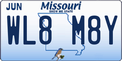 MO license plate WL8M8Y