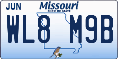 MO license plate WL8M9B
