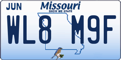 MO license plate WL8M9F