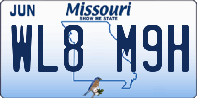MO license plate WL8M9H