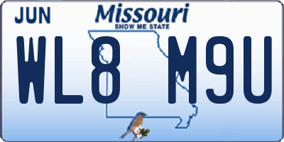 MO license plate WL8M9U