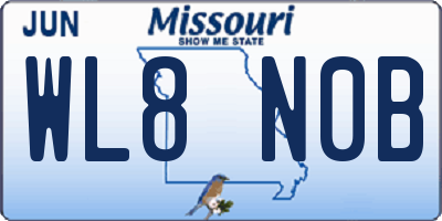 MO license plate WL8N0B