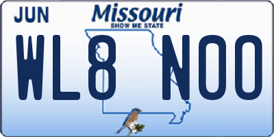 MO license plate WL8N0O