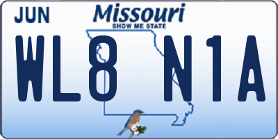 MO license plate WL8N1A