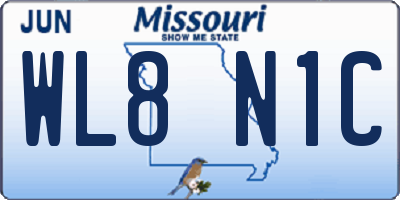 MO license plate WL8N1C