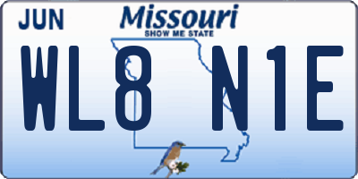 MO license plate WL8N1E