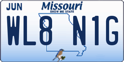 MO license plate WL8N1G