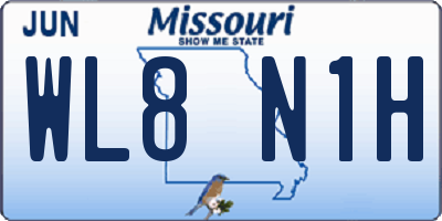 MO license plate WL8N1H