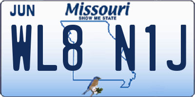 MO license plate WL8N1J