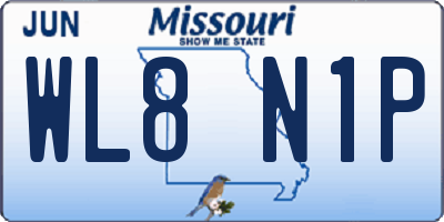 MO license plate WL8N1P