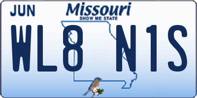 MO license plate WL8N1S