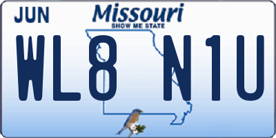 MO license plate WL8N1U
