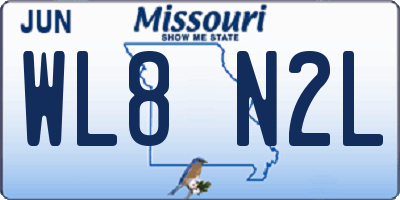 MO license plate WL8N2L