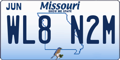 MO license plate WL8N2M