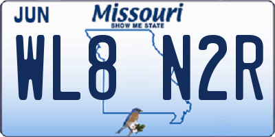 MO license plate WL8N2R