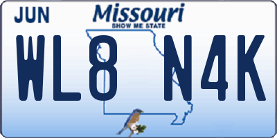 MO license plate WL8N4K