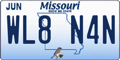 MO license plate WL8N4N