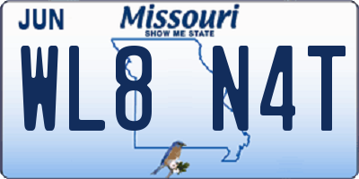 MO license plate WL8N4T