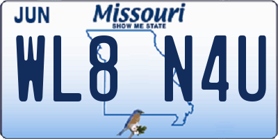MO license plate WL8N4U