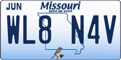 MO license plate WL8N4V