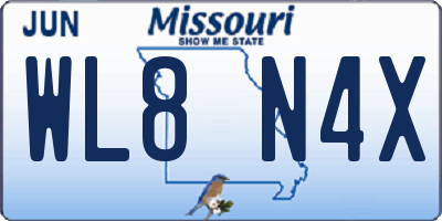 MO license plate WL8N4X
