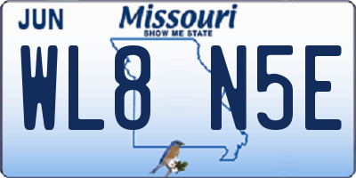 MO license plate WL8N5E