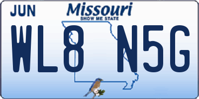 MO license plate WL8N5G