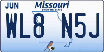 MO license plate WL8N5J