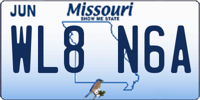 MO license plate WL8N6A