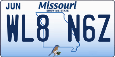 MO license plate WL8N6Z