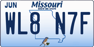 MO license plate WL8N7F
